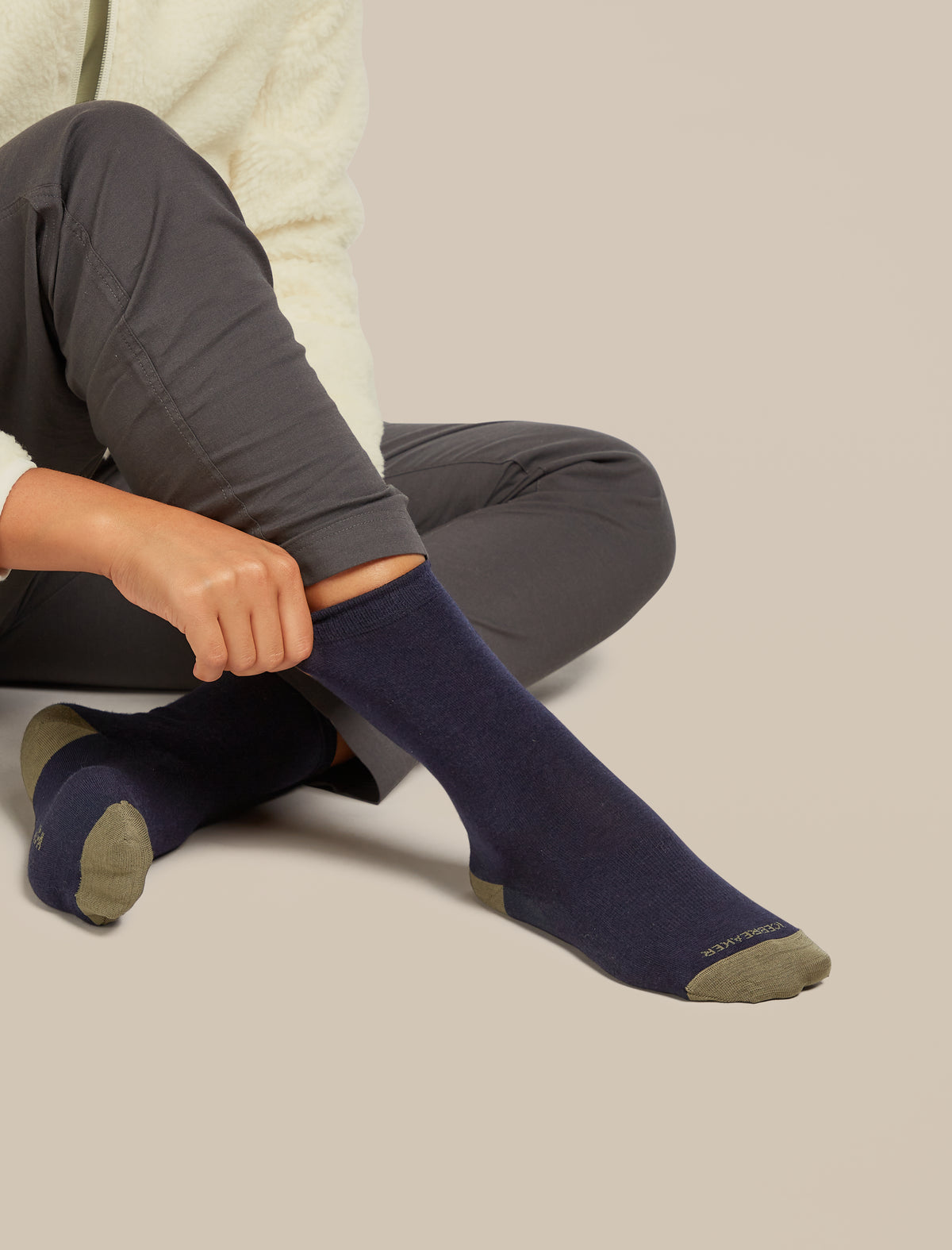 Women’s Merino Lifestyle Fine Gauge Crew Socks Midnight Navy/Loden - 2