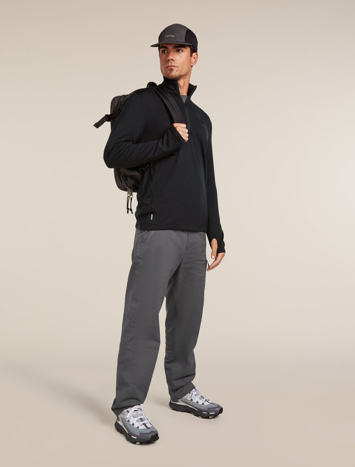 Men’s Merino 300 Original Long Sleeve Half Zip Top Black - 4