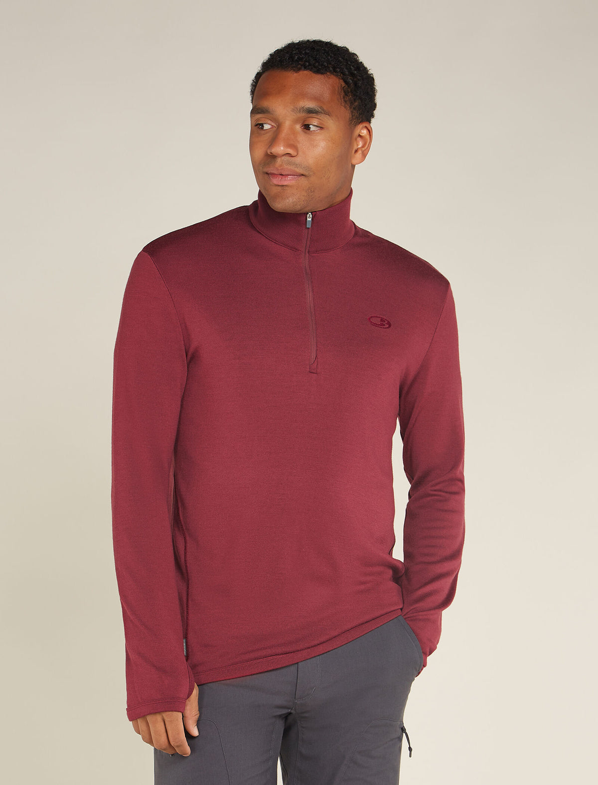 Men’s Merino 300 Original Long Sleeve Half Zip Top Port - 1