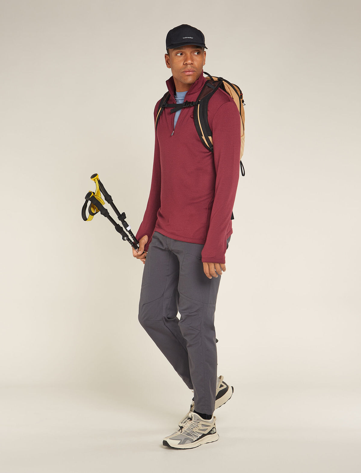 Men’s Merino 300 Original Long Sleeve Half Zip Top Port - 4