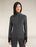 Women’s Descender Long Sleeve Zip Jacket Jet Heather/Black - 1