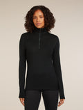 Women’s Merino 260 Tech Long Sleeve Half Zip Thermal Top Black - 1