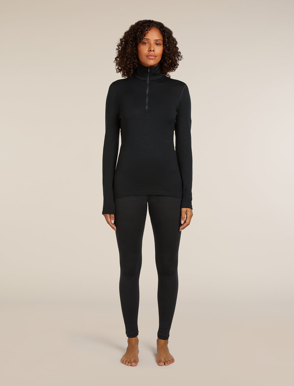 Women’s Merino 260 Tech Long Sleeve Half Zip Thermal Top Black - 3