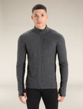 Men’s Descender Long Sleeve Zip Jacket Jet Heather/Black - 1