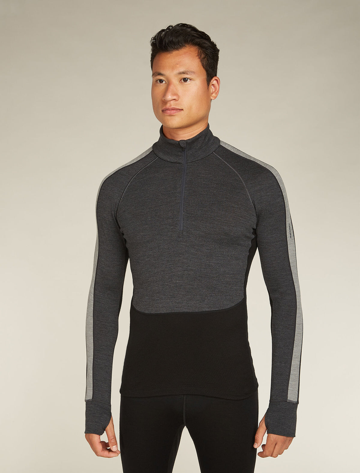 Men’s 260 ZoneKnit™ Long Sleeve Half Zip Thermal Top Jet Heather/Black - 1