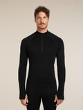 Men’s 300 MerinoFine™ Polar Long Sleeve Half Zip Thermal Top Black - 1