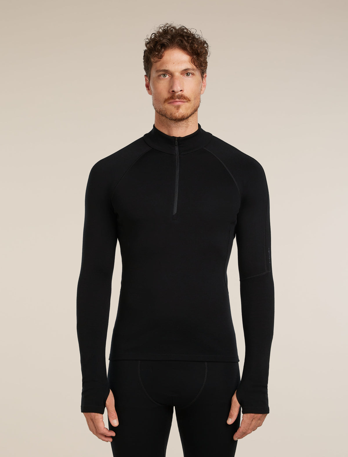 icebreaker-apac Men’s 300 MerinoFine™ Polar Long Sleeve Half Zip Thermal Top Black Men - 1
