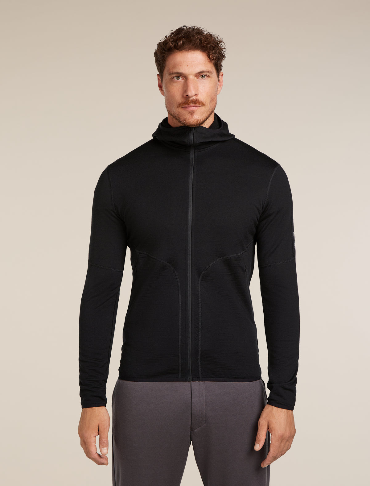 Men's Merino 560 RealFleece™ Elemental Long Sleeve Zip Hoodie Black - 1