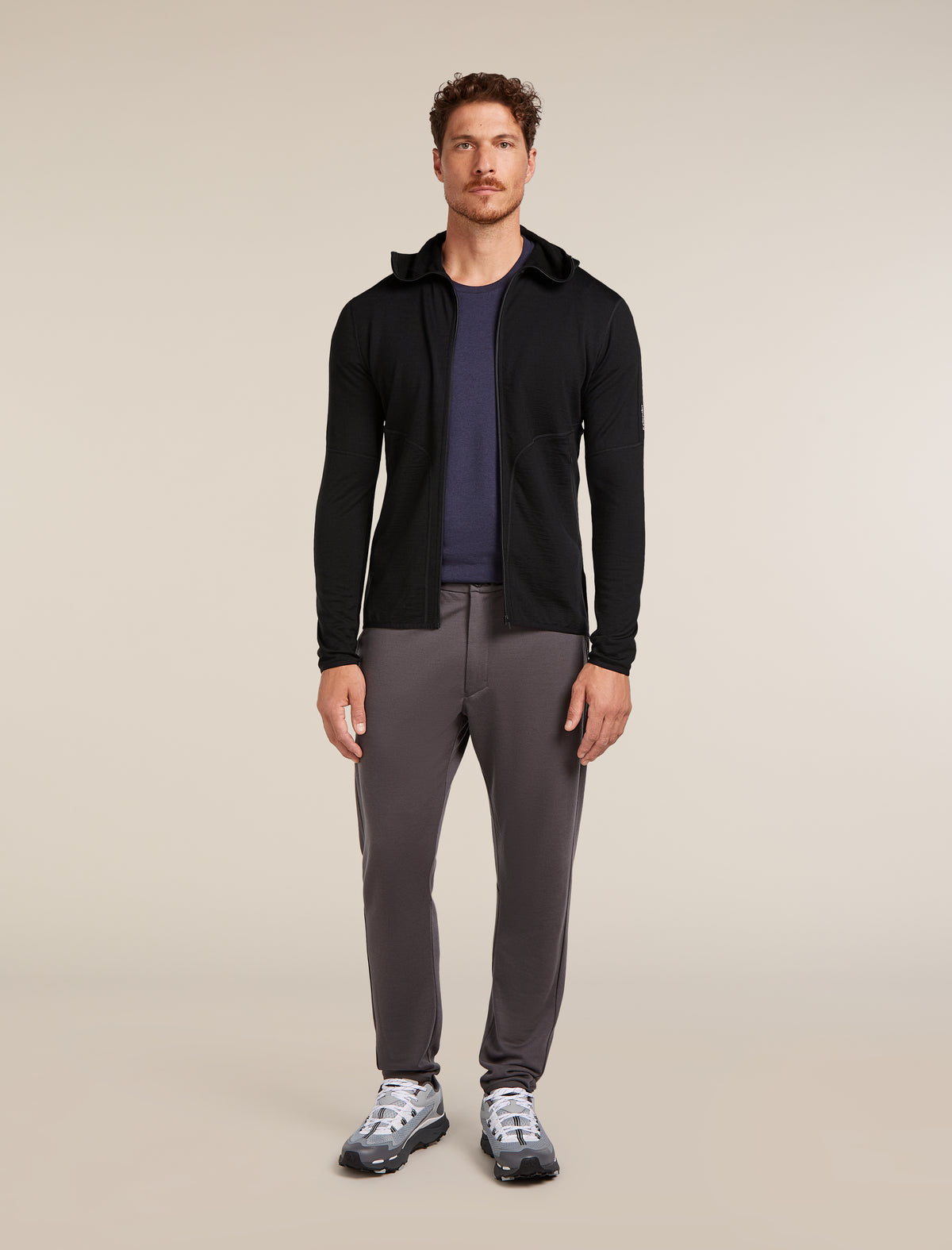 Men's Merino 560 RealFleece™ Elemental Long Sleeve Zip Hoodie Black - 3