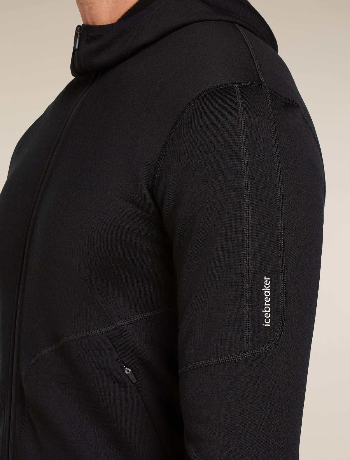 Men's Merino 560 RealFleece™ Elemental Long Sleeve Zip Hoodie Black - 5