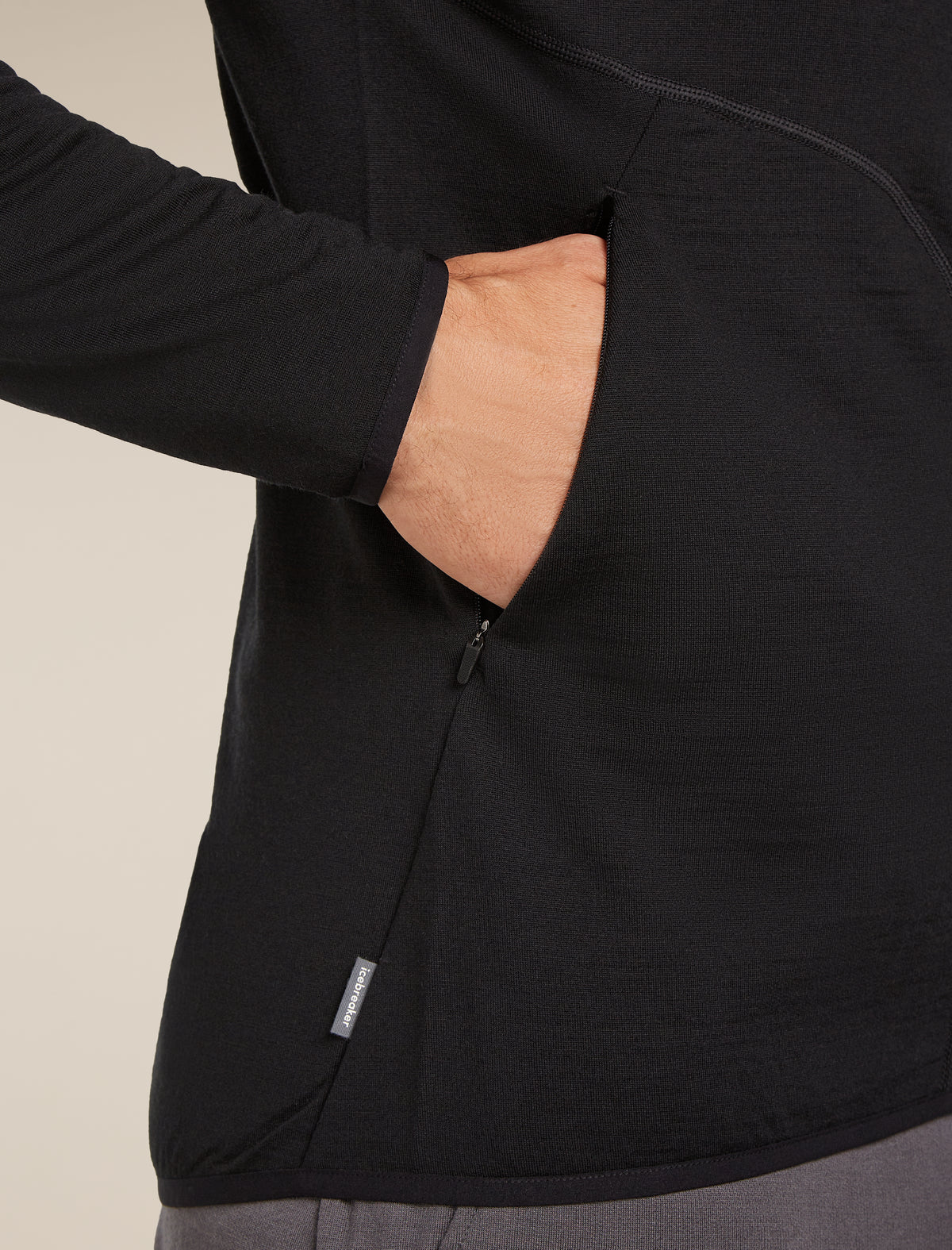 Men's Merino 560 RealFleece™ Elemental Long Sleeve Zip Hoodie Black - 8
