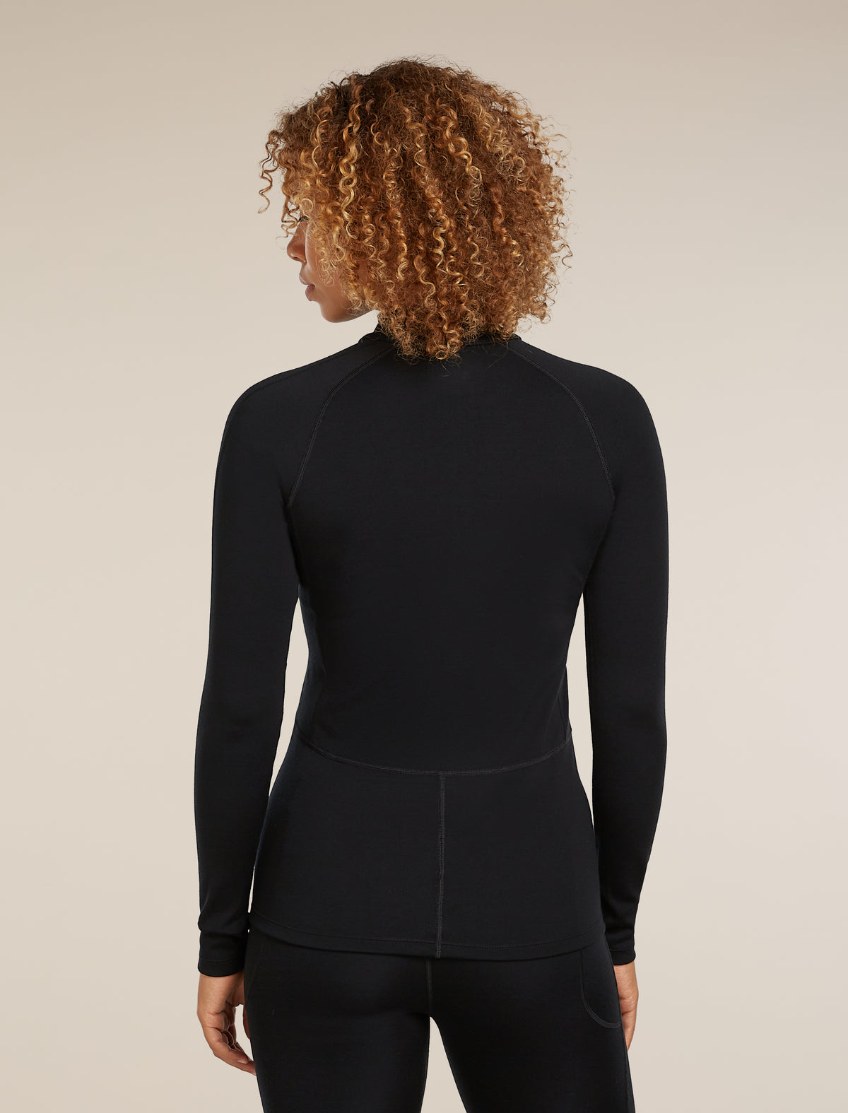 Women’s 300 MerinoFine™ Polar Long Sleeve Half Zip Thermal Top Black - 2