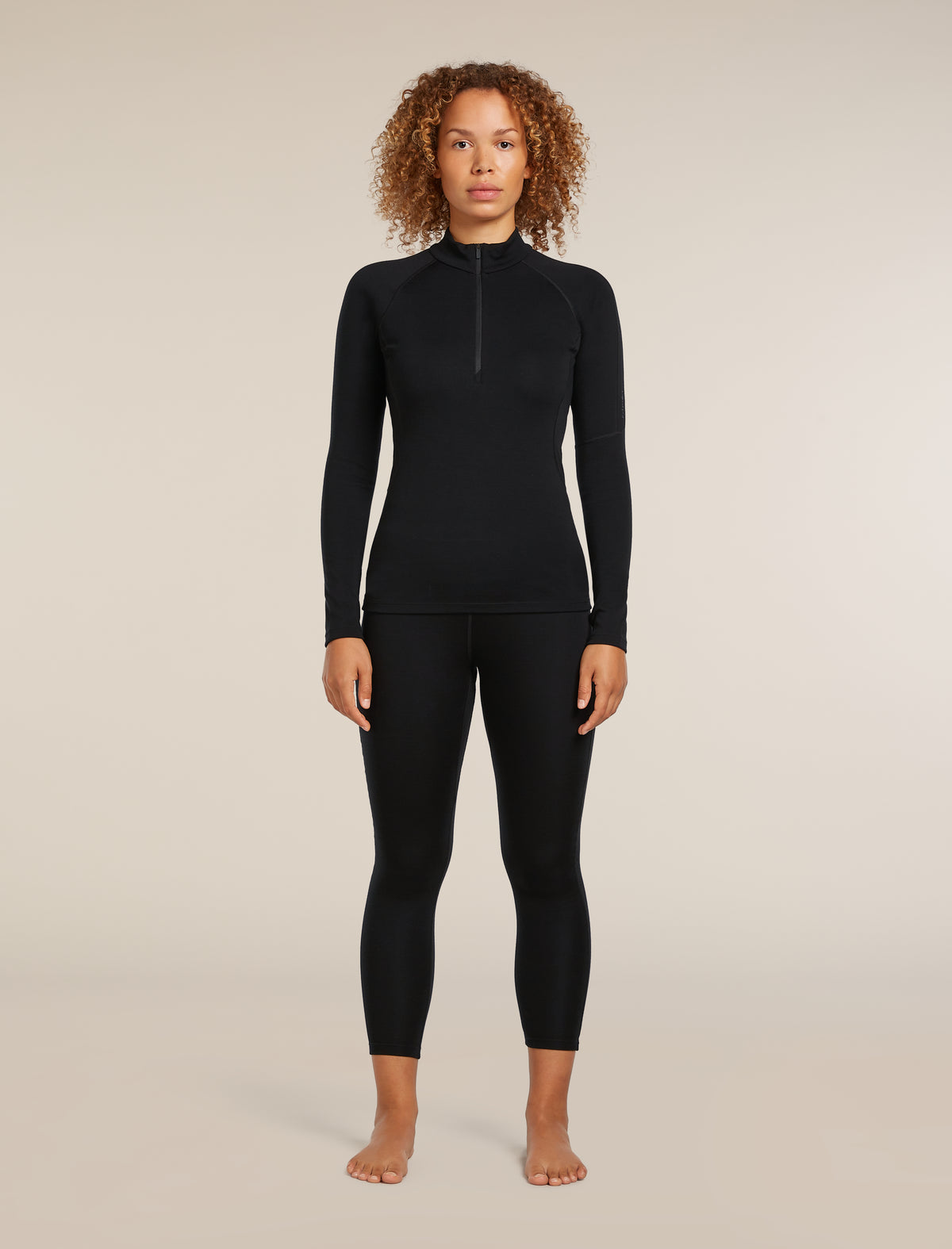 Women’s 300 MerinoFine™ Polar Long Sleeve Half Zip Thermal Top Black - 3