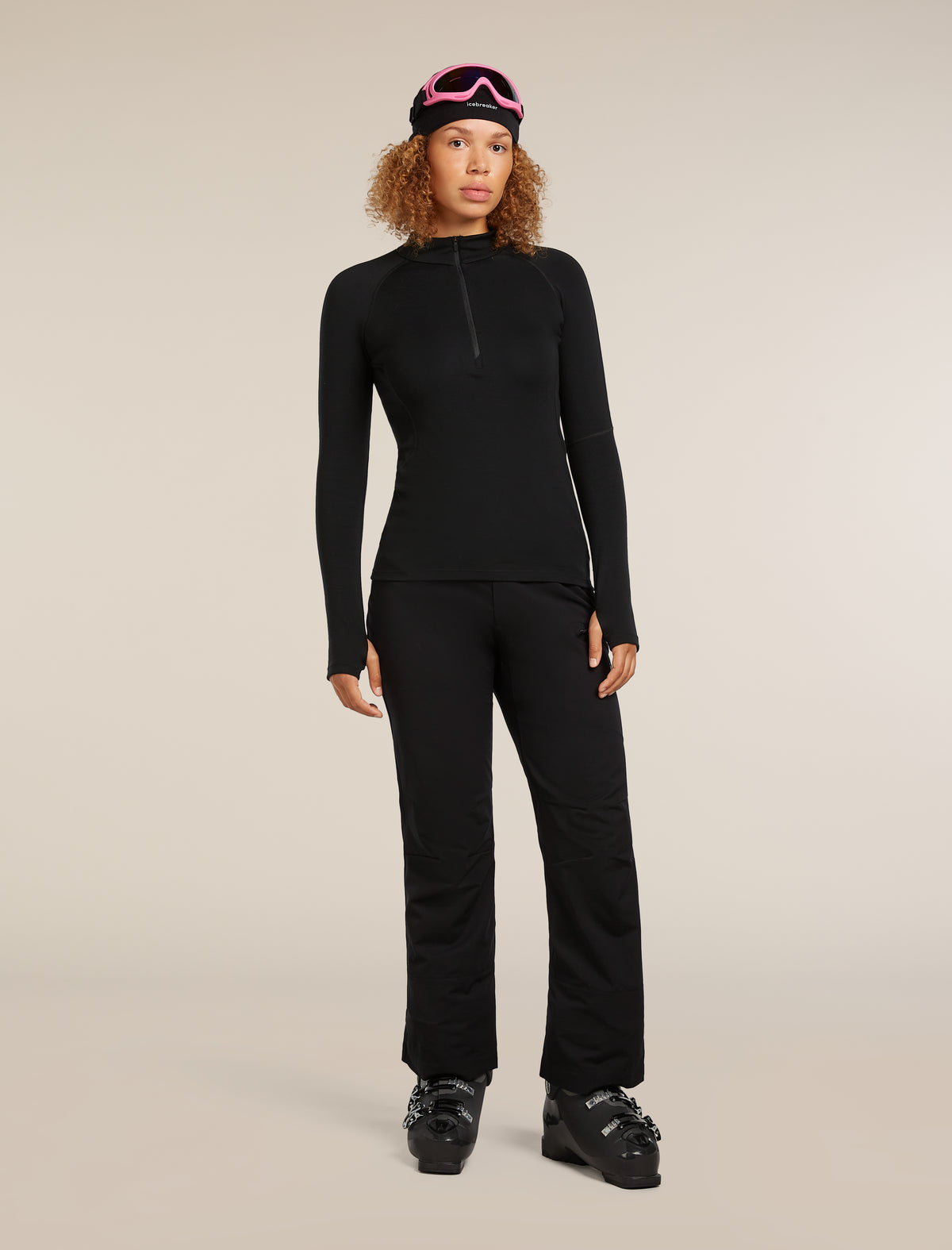 Women’s 300 MerinoFine™ Polar Long Sleeve Half Zip Thermal Top Black - 4
