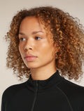 Women’s 300 MerinoFine™ Polar Long Sleeve Half Zip Thermal Top Black - 6