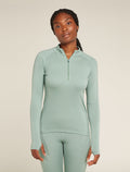 Women’s 300 MerinoFine™ Polar Long Sleeve Half Zip Thermal Top Moss - 1