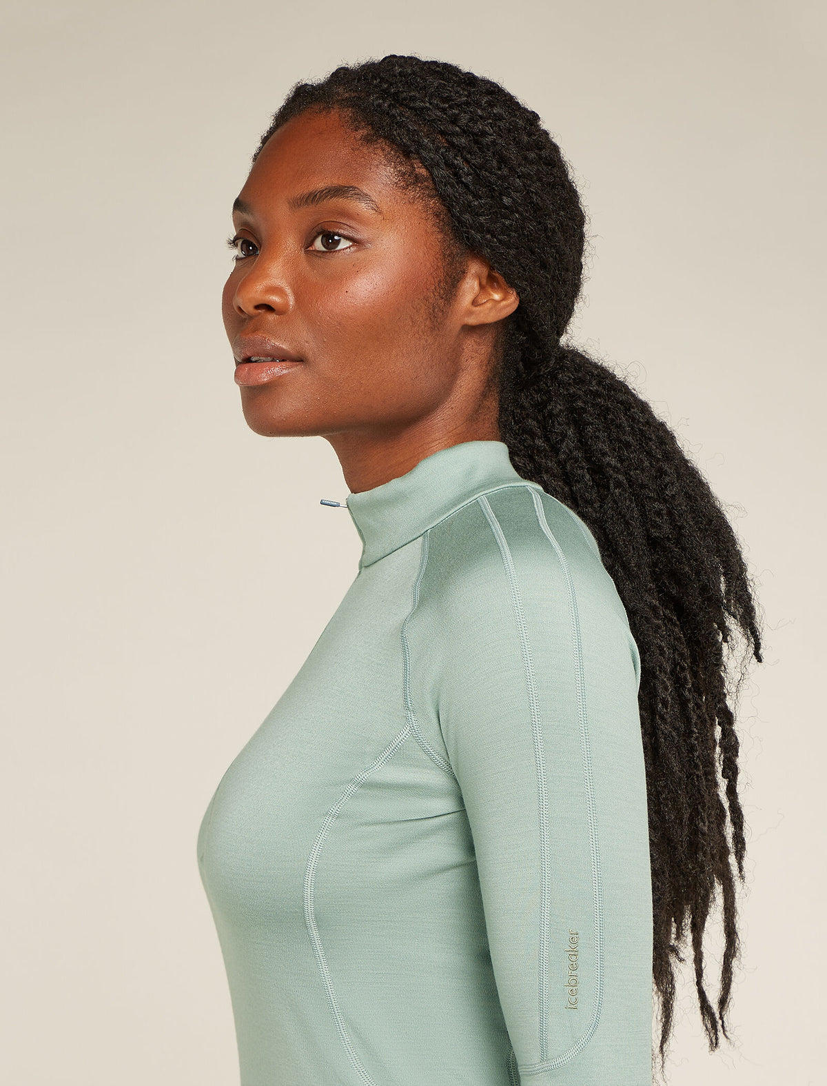 Women’s 300 MerinoFine™ Polar Long Sleeve Half Zip Thermal Top Moss - 5
