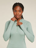Women’s 300 MerinoFine™ Polar Long Sleeve Half Zip Thermal Top Moss - 6