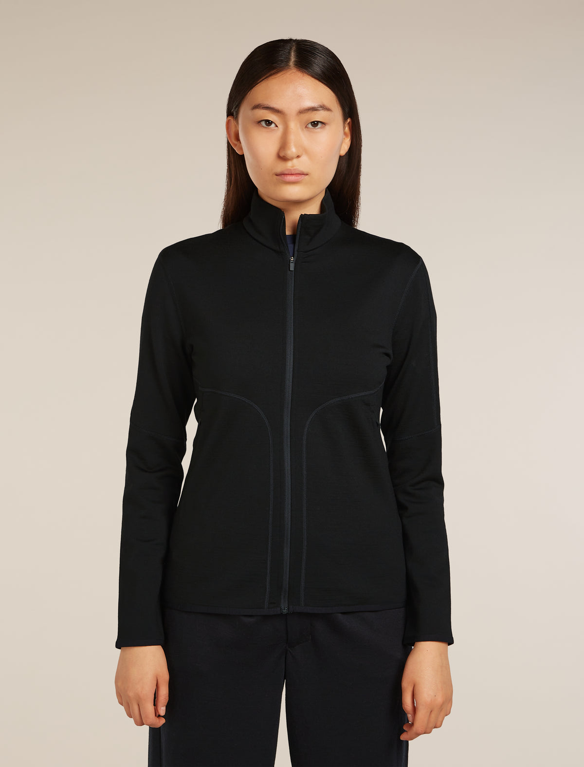 Women’s Merino 560 Realfleece™ Elemental Long Sleeve Zip Black - 1