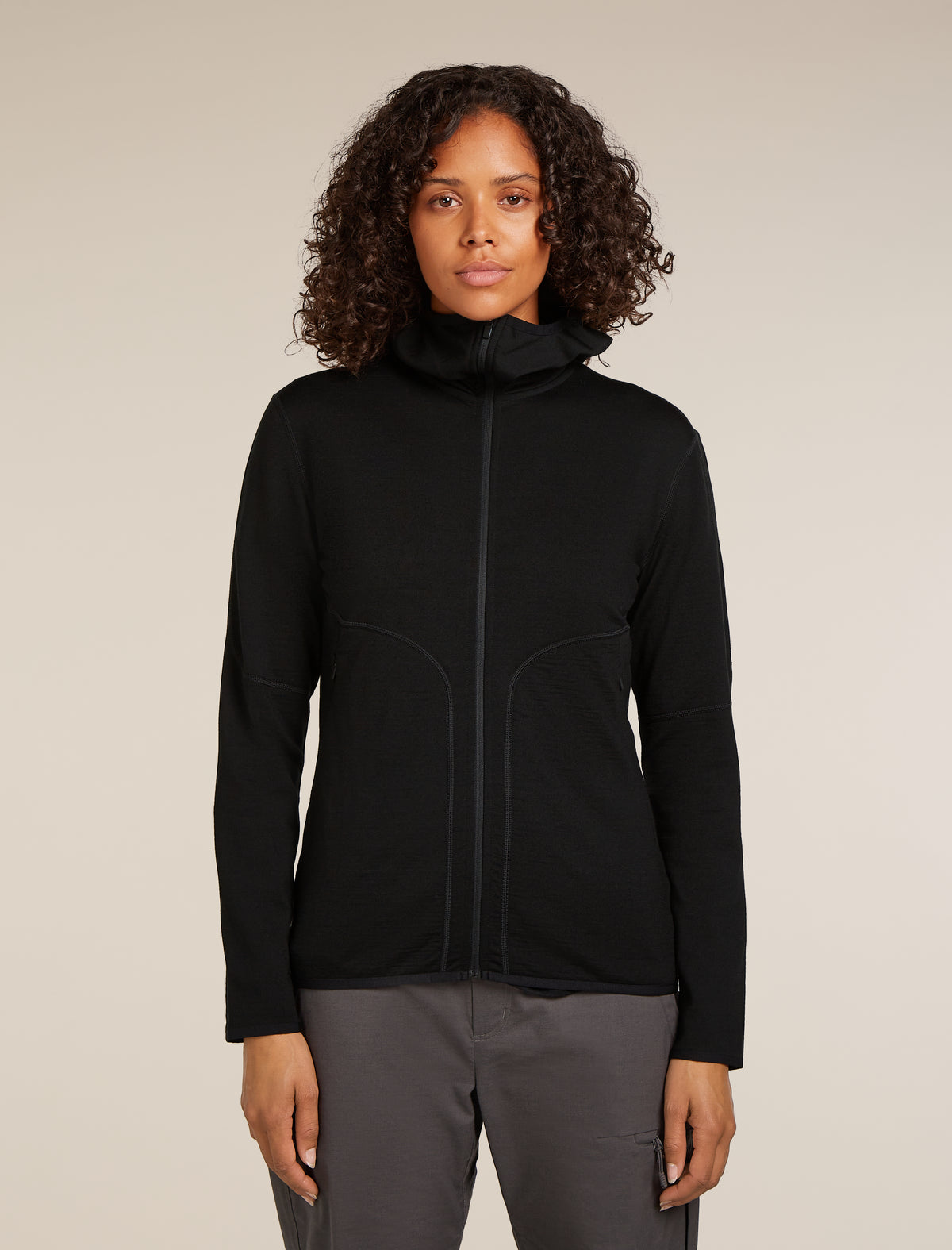 Women's Merino 560 RealFleece™  Elemental Long Sleeve Zip Hoodie Black - 1