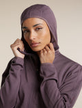 Women's Merino 560 RealFleece™  Elemental Long Sleeve Zip Hoodie Grey Plum - 7