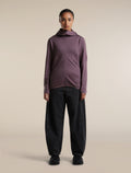 Women's Merino 560 RealFleece™  Elemental Long Sleeve Zip Hoodie Grey Plum - 3