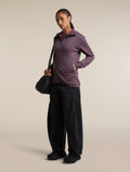 Women's Merino 560 RealFleece™  Elemental Long Sleeve Zip Hoodie Grey Plum - 4
