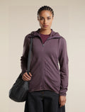 Women's Merino 560 RealFleece™  Elemental Long Sleeve Zip Hoodie Grey Plum - 5