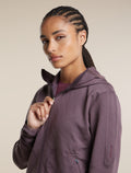 Women's Merino 560 RealFleece™  Elemental Long Sleeve Zip Hoodie Grey Plum - 6