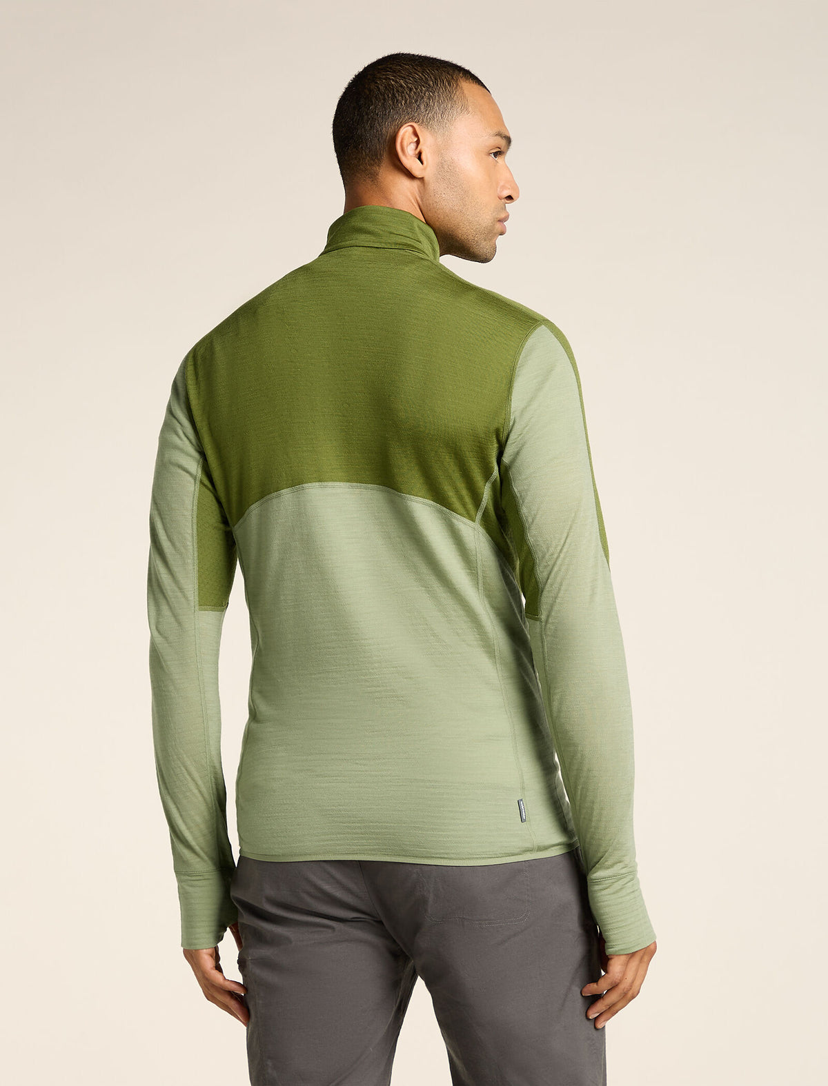 Men’s Merino Blend 200 Realfleece™ Descender Long Sleeve Half Zip Top Sphagnum/lichen - 2