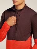 Men’s Merino Blend 200 Realfleece™ Descender Long Sleeve Half Zip Top Java/Fervid - 6