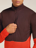 Men’s Merino Blend 200 Realfleece™ Descender Long Sleeve Half Zip Top Java/Fervid - 7