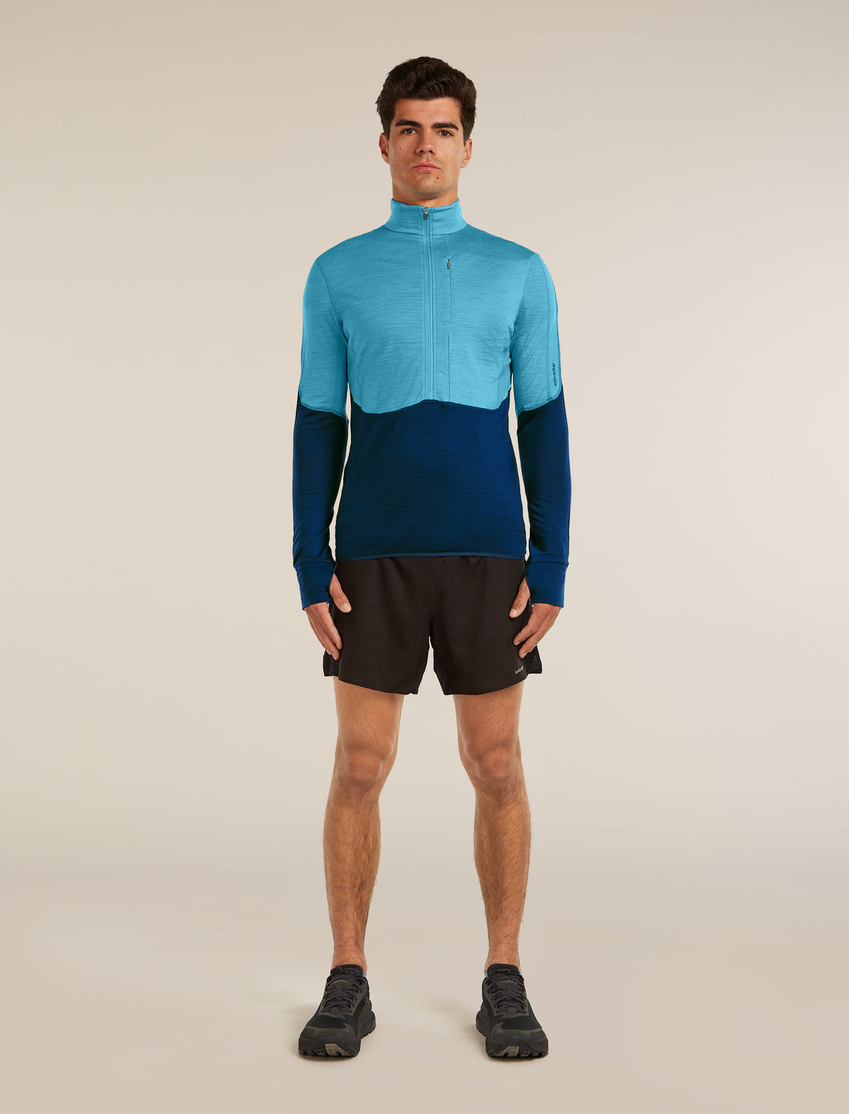 Men’s Merino Blend 200 RealFleece™ Descender Long Sleeve Half Zip Arctic/Atlantis - 3