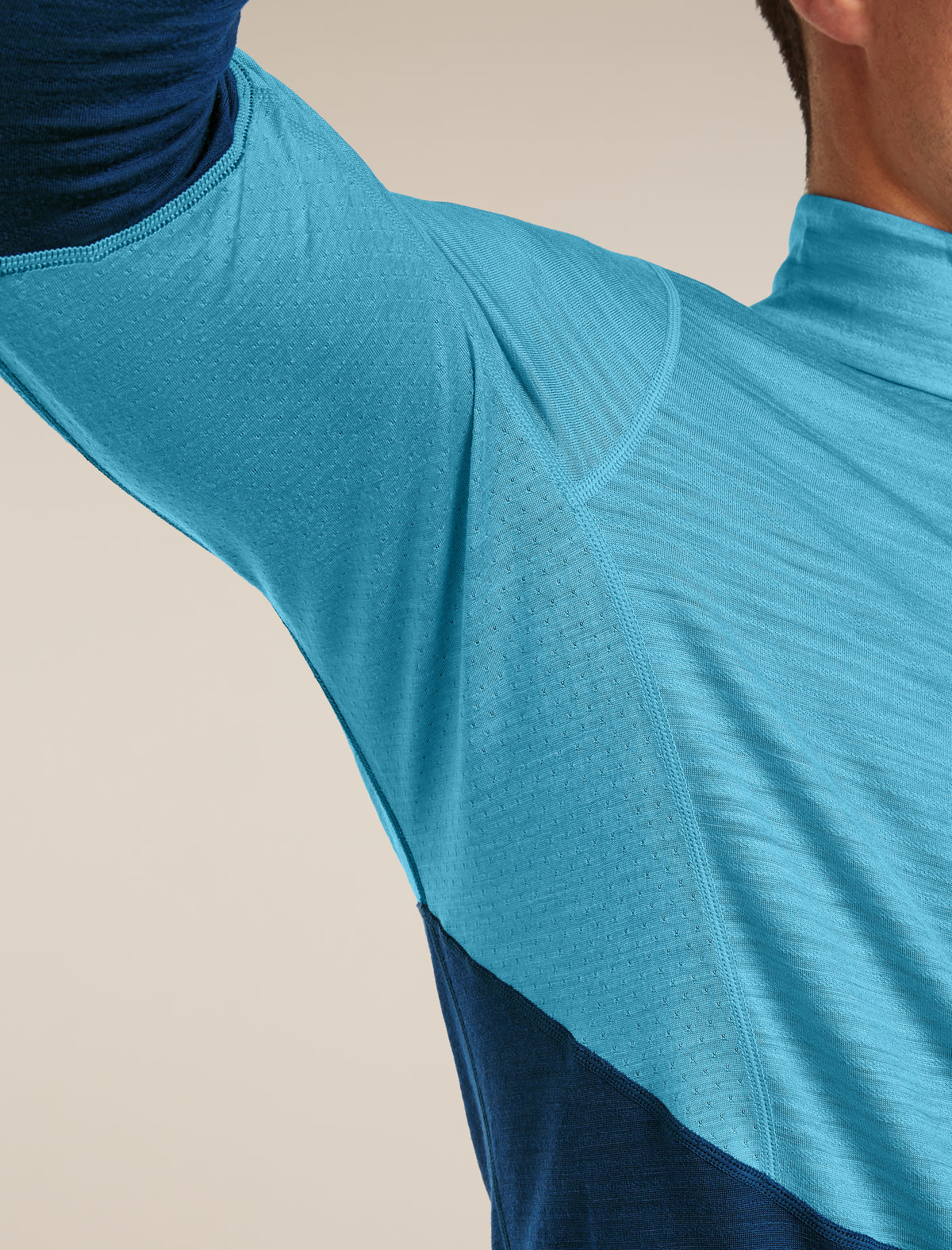 Men’s Merino Blend 200 RealFleece™ Descender Long Sleeve Half Zip Arctic/Atlantis - 10