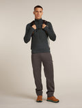 Men’s Merino Blend 200 Realfleece™ Descender Long Sleeve Half Zip Top Jet Hthr/Black - 4