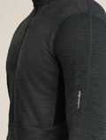 Men’s Merino Blend 200 Realfleece™ Descender Long Sleeve Half Zip Top Jet Hthr/Black - 5