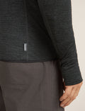 Men’s Merino Blend 200 Realfleece™ Descender Long Sleeve Half Zip Top Jet Hthr/Black - 7
