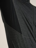 Men’s Merino Blend 200 Realfleece™ Descender Long Sleeve Half Zip Top Jet Hthr/Black - 9