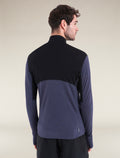 Men’s Merino Blend 200 Realfleece™ Descender Long Sleeve Half Zip Top Black/Graphite - 2