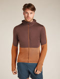 Men’s Merino Blend 200 Realfleece™ Descender Long Sleeve Zip Hoodie Carob/dusty clay - 1