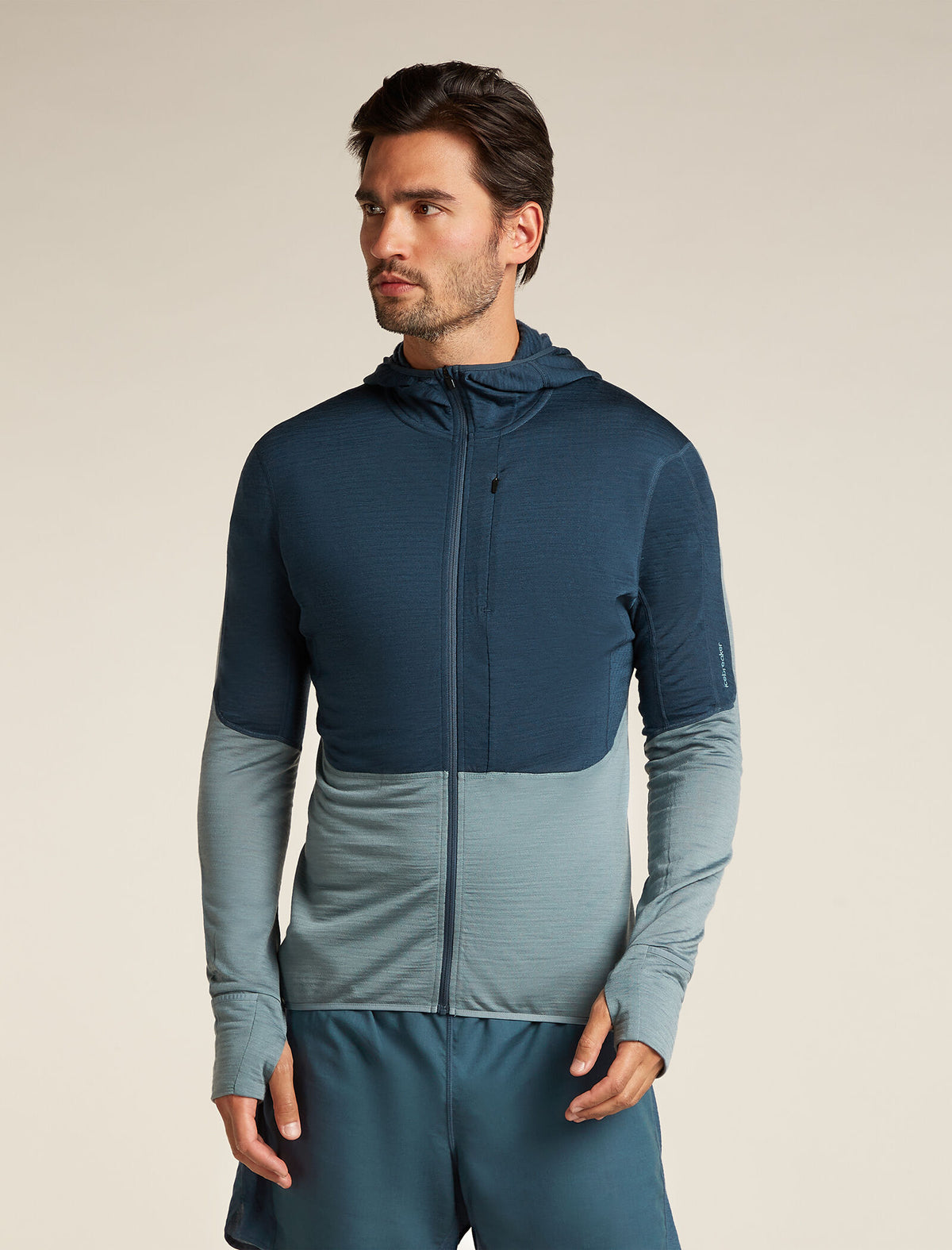 Men’s Merino Blend 200 Realfleece™ Descender Long Sleeve Zip Hoodie Abyss/blue ash - 1