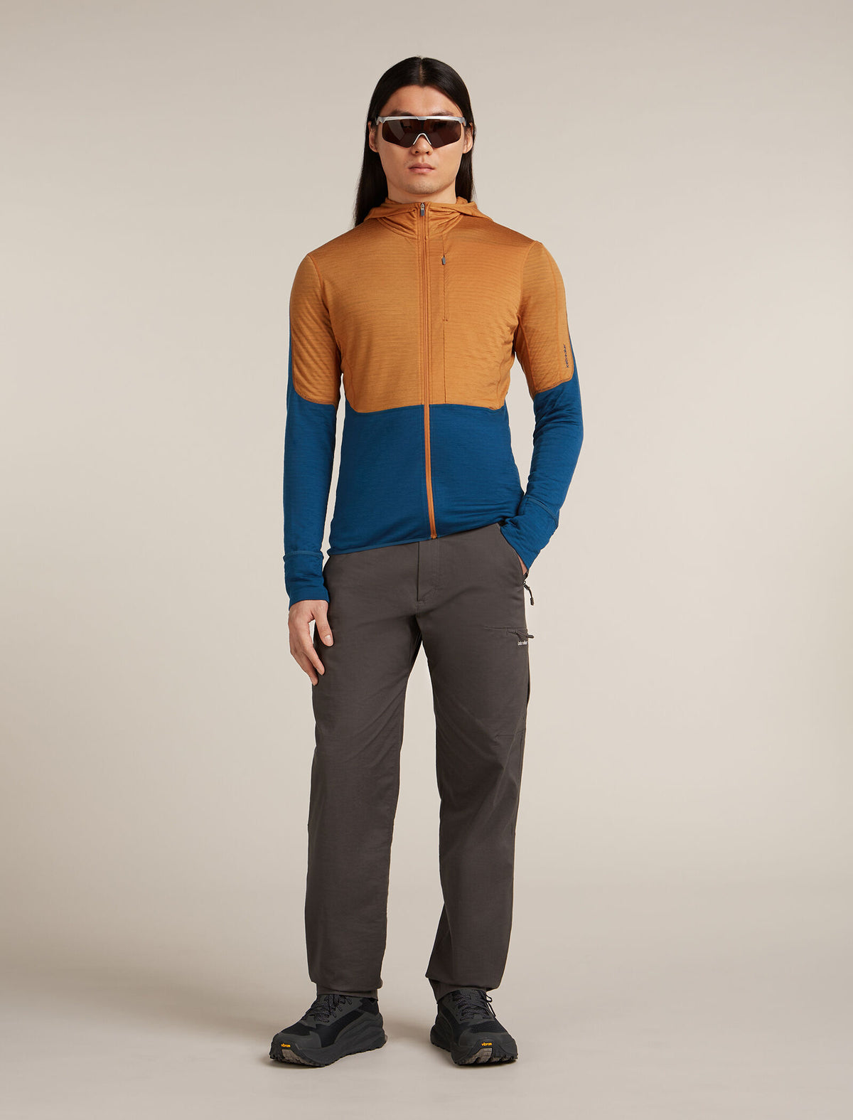 Men’s Merino Blend 200 Realfleece™ Descender Long Sleeve Zip Hoodie Trail/Atlantis - 4