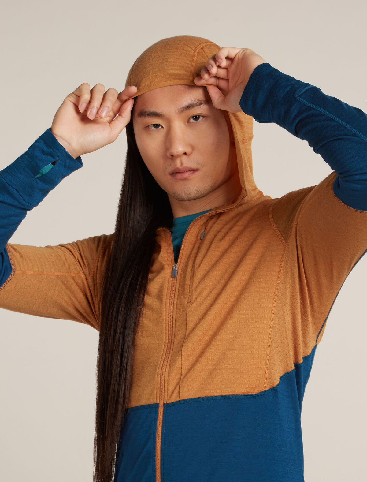 Men’s Merino Blend 200 Realfleece™ Descender Long Sleeve Zip Hoodie Trail/Atlantis - 9