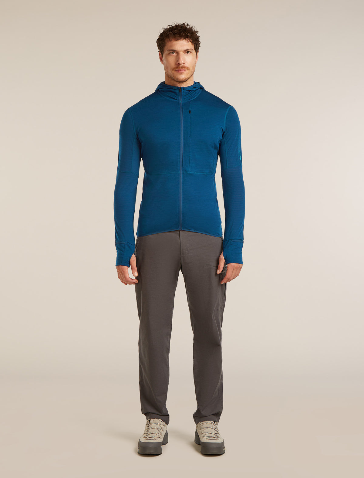 Men’s Merino Blend 200 RealFleece™ Descender Long Sleeve Zip Hoodie Atlantis/Arctic - 3