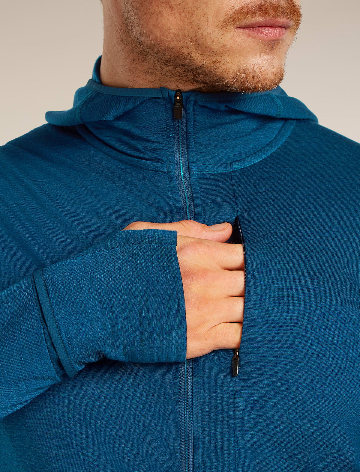 Men’s Merino Blend 200 RealFleece™ Descender Long Sleeve Zip Hoodie Atlantis/Arctic - 12