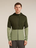 Men’s Merino Blend 200 RealFleece™ Descender Long Sleeve Zip Hoodie Dk loden/Lichen - 1