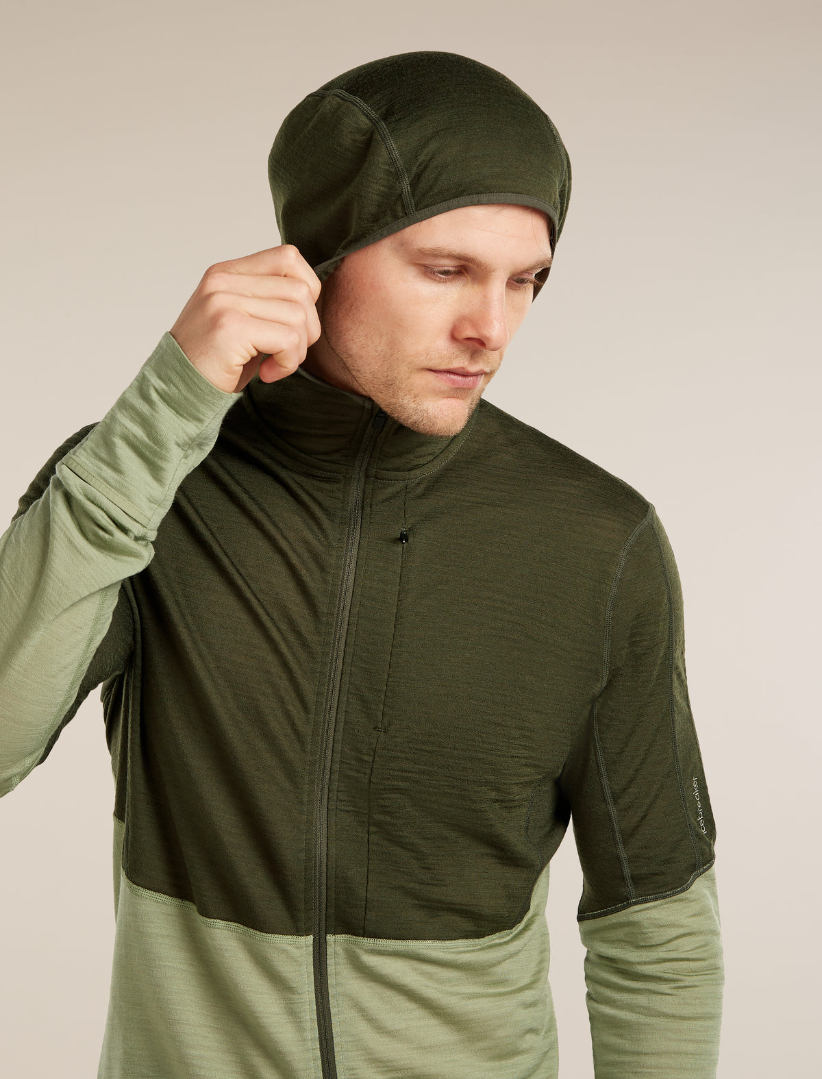 Men’s Merino Blend 200 RealFleece™ Descender Long Sleeve Zip Hoodie Dk loden/Lichen - 10