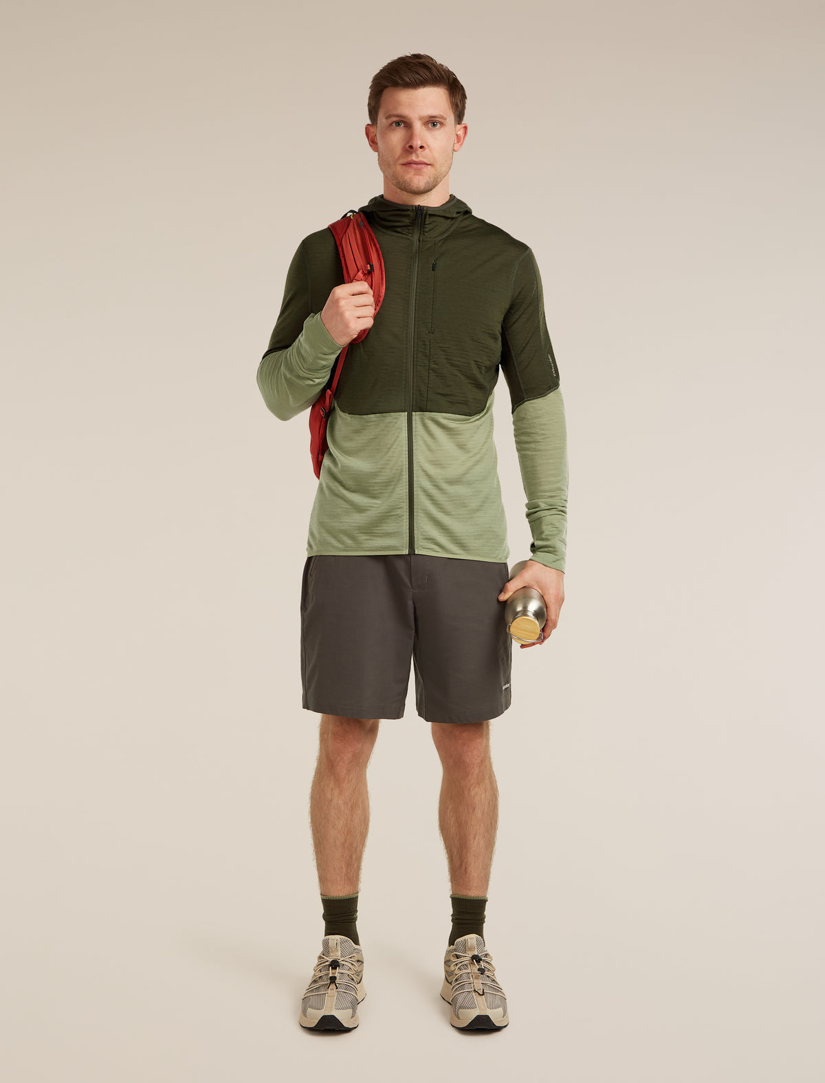Men’s Merino Blend 200 RealFleece™ Descender Long Sleeve Zip Hoodie Dk loden/Lichen - 4