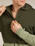 Men’s Merino Blend 200 RealFleece™ Descender Long Sleeve Zip Hoodie Dk loden/Lichen - 7