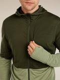 Men’s Merino Blend 200 RealFleece™ Descender Long Sleeve Zip Hoodie Dk loden/Lichen - 8